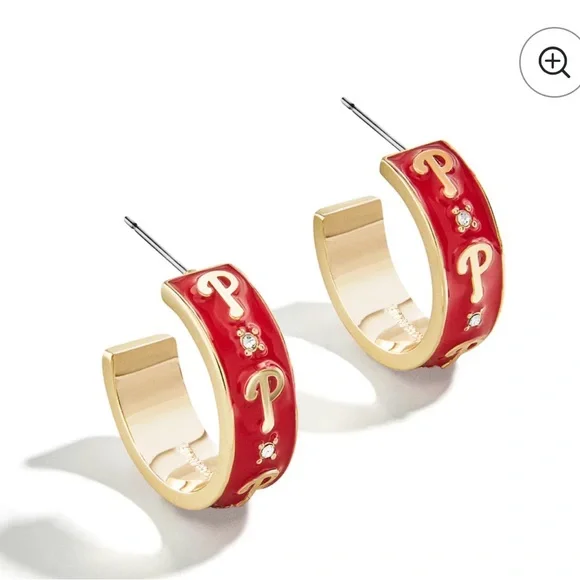 NWT Baublebar Phillies small hoop earrings - Picture 1 of 5